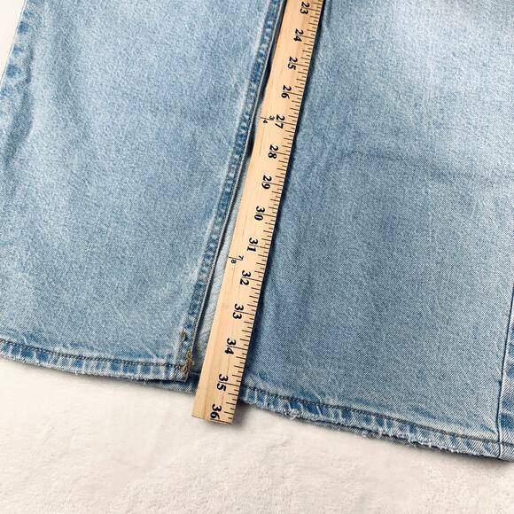 NWOT Universal Thread Denim Maxi Skirt sz 00 / 24" Waist Front Slit Light Wash - Picture 8 of 10